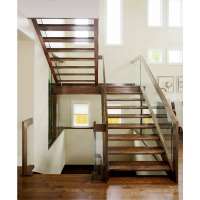 VIKO Straight Stair With Wood Rod Railing Use Wood Step Can Be Customized